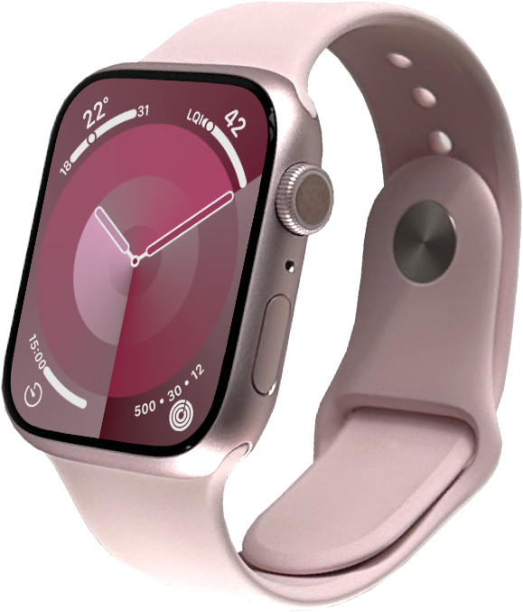 Apple Watch Series 9 Aluminium GPS mit Sportarmband in pink